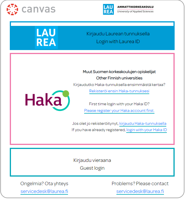 Login with Laurea ID