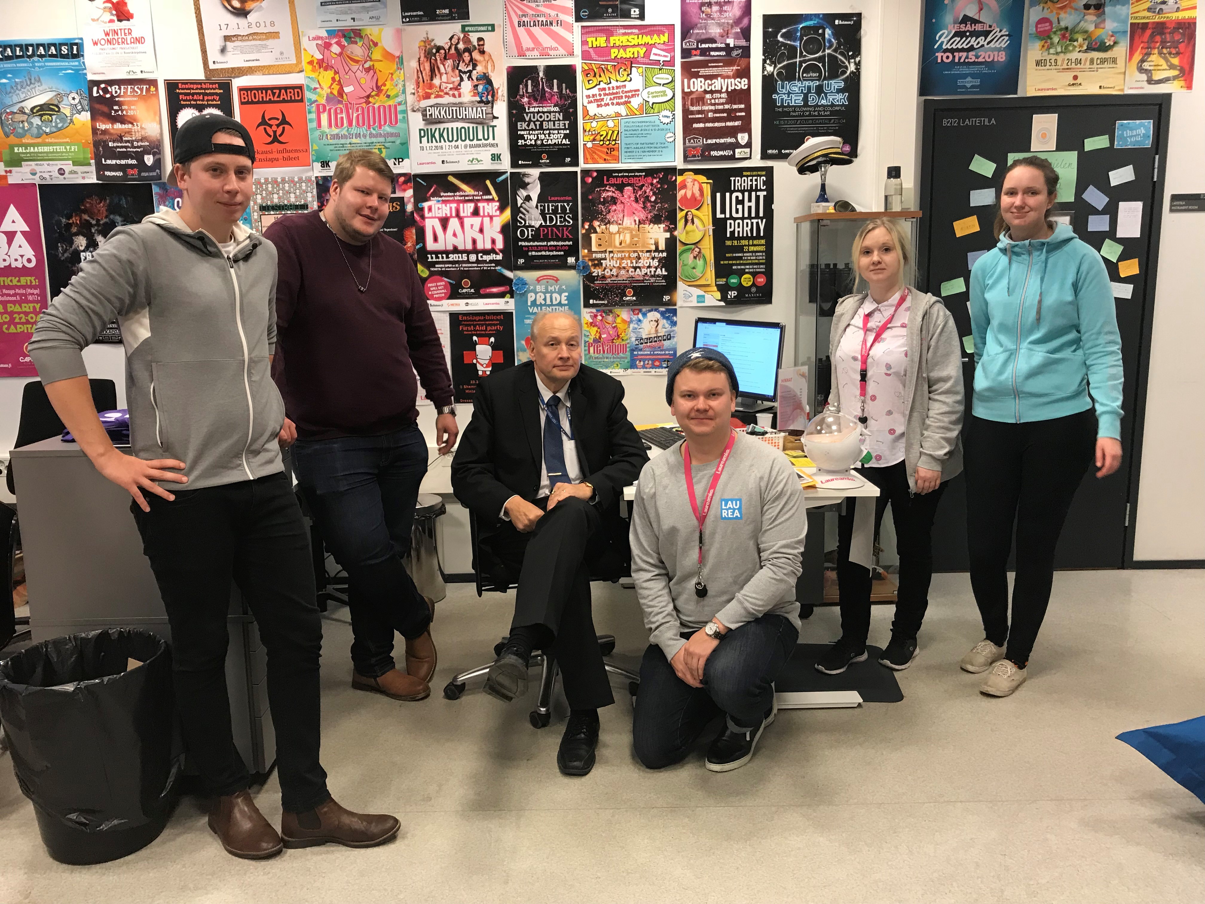 Rehtori Jouni Koski opiskelijakunta Laureamkon vieraana.