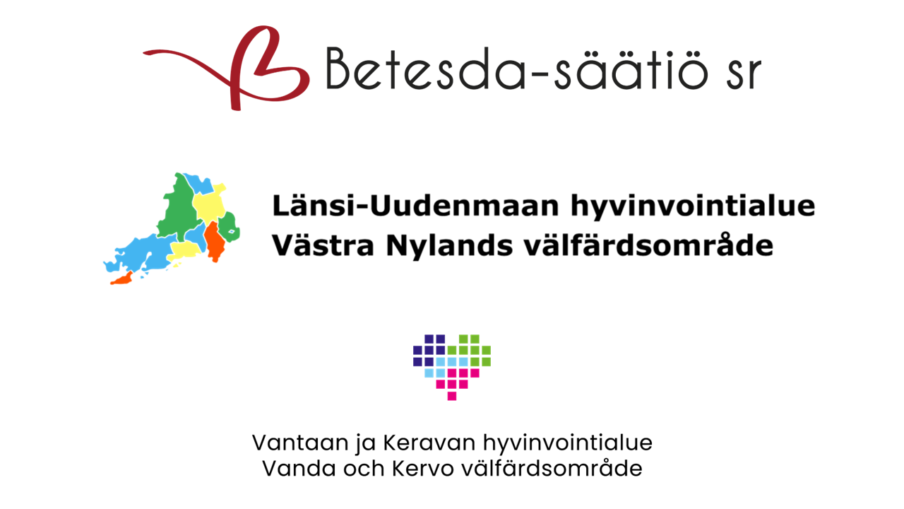 Allekkain Betesda-säätiön, Länsi-Uudenmaan hyvinvointialueen sekä Vantaan ja Keravan hyvinvointialueen logot