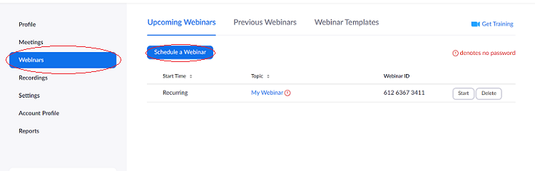 Webinaarisivu Zoomissa