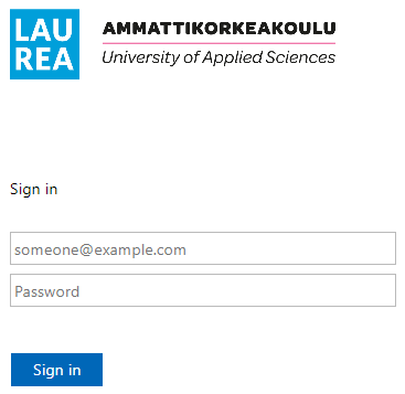 Laurea login window