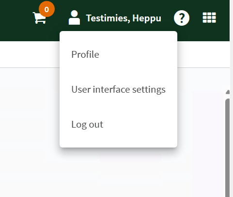 Screenshot with a link to "My profile" (select icon user - My Profile).