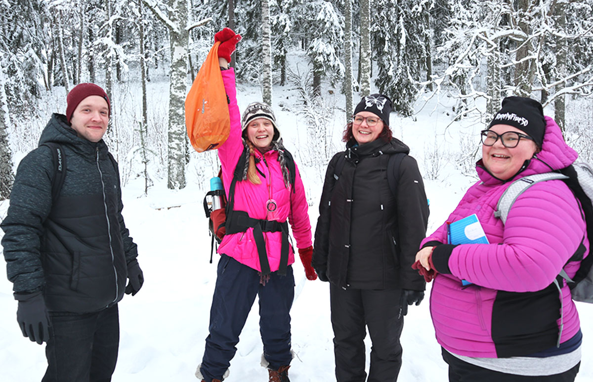 Kuvassa opiskelijat Esa Aalto, Essi Vallenius, Heli Vanha-Aho ja Heli Hirvonen