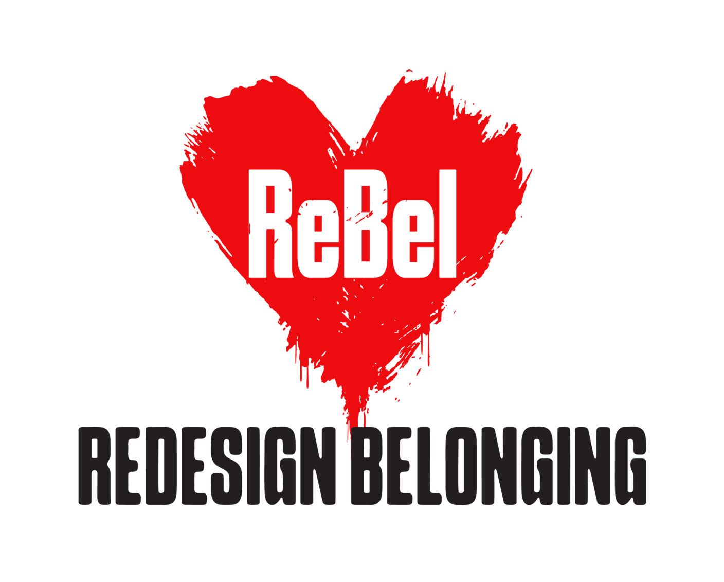 ReBel-hankkeen logo, jossa on punainen sydän vaalealla pohjalla ja sen alla teksti "Redesign Belonging".