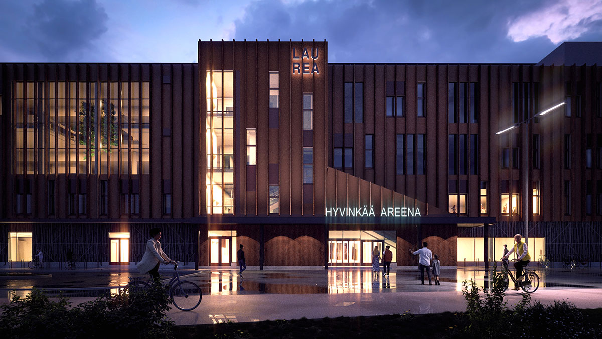 Hyvinkään uusi kampus havainnekuva julkisivu