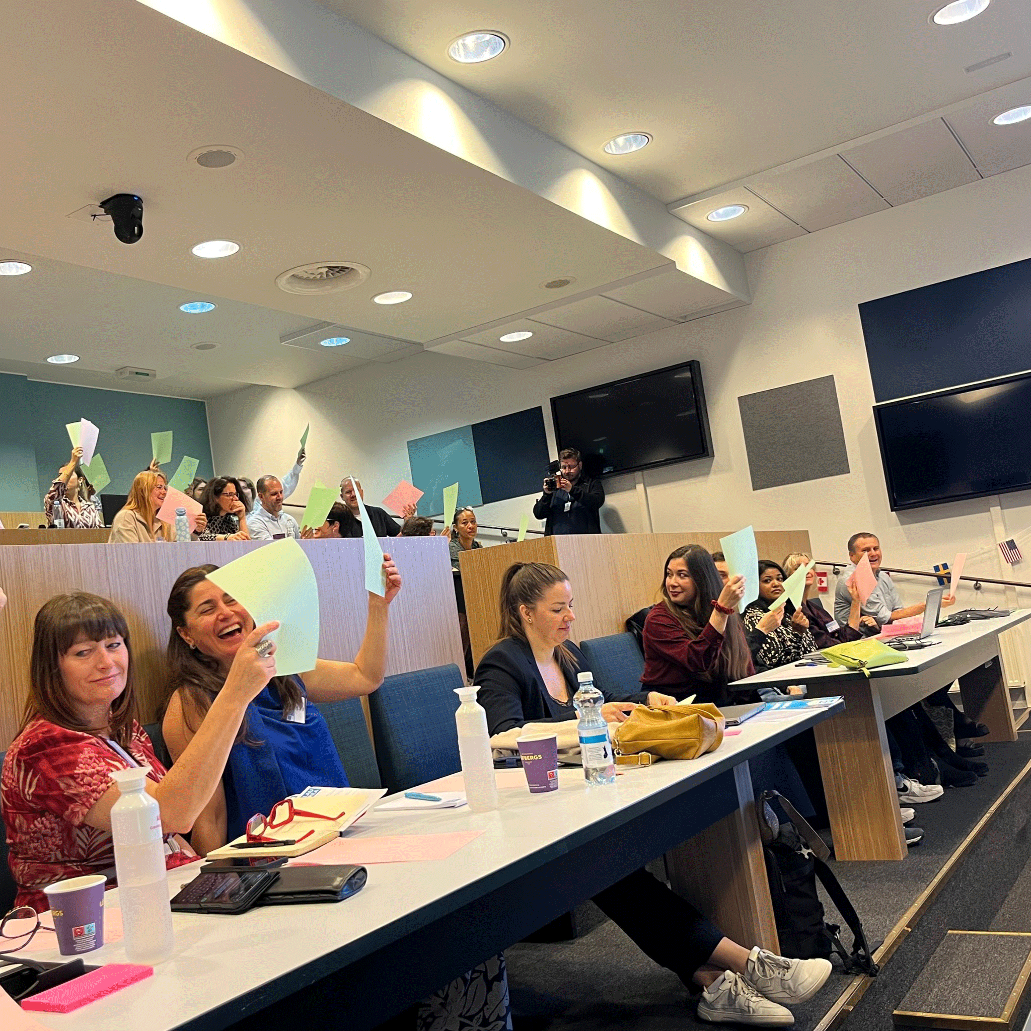 Staff in a conference room.