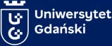 Gdańskin yliopiston logo, jossa on vaakuna ja teksti "Uniwersytet Gdański" sinisellä taustalla.